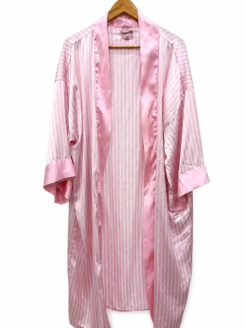 Show Me Your Mumu Harlow robe pink satin stripe coquette glam loungewear chic OS